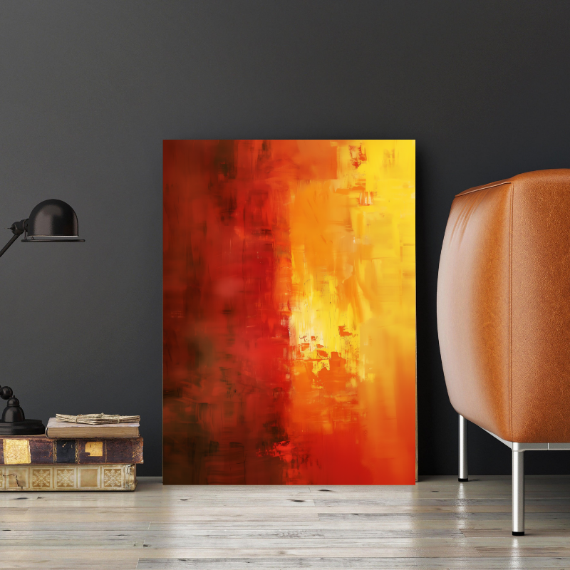 Peinture sur toile – Flammes abstraites