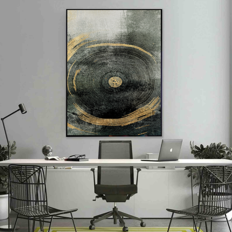 Peinture sur toile - Cercle abstrait moderne