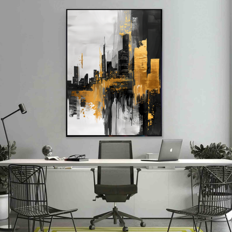 Leinwandgemälde - Abstrakte Stadt