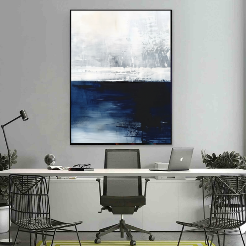 Peinture sur toile - Paysage côtier abstrait
