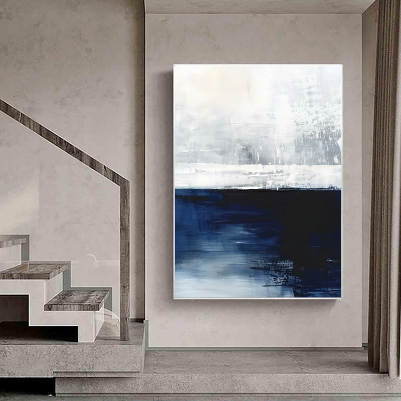 Peinture sur toile - Paysage côtier abstrait