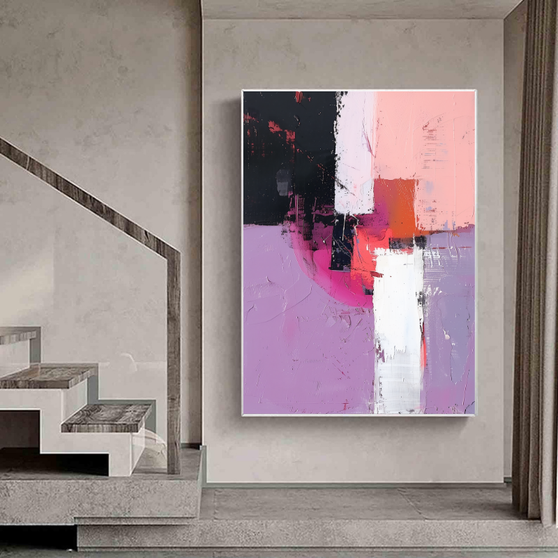 Peinture sur toile – Art abstrait violet