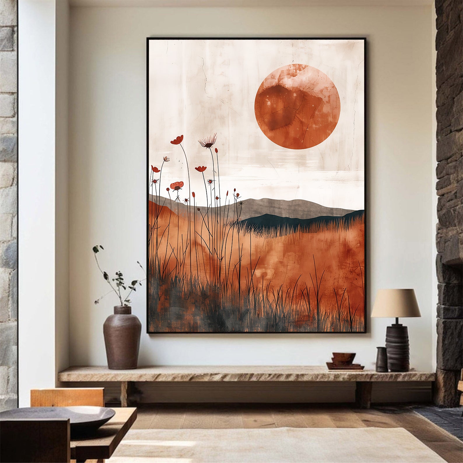 Peinture sur toile – Art abstrait floral