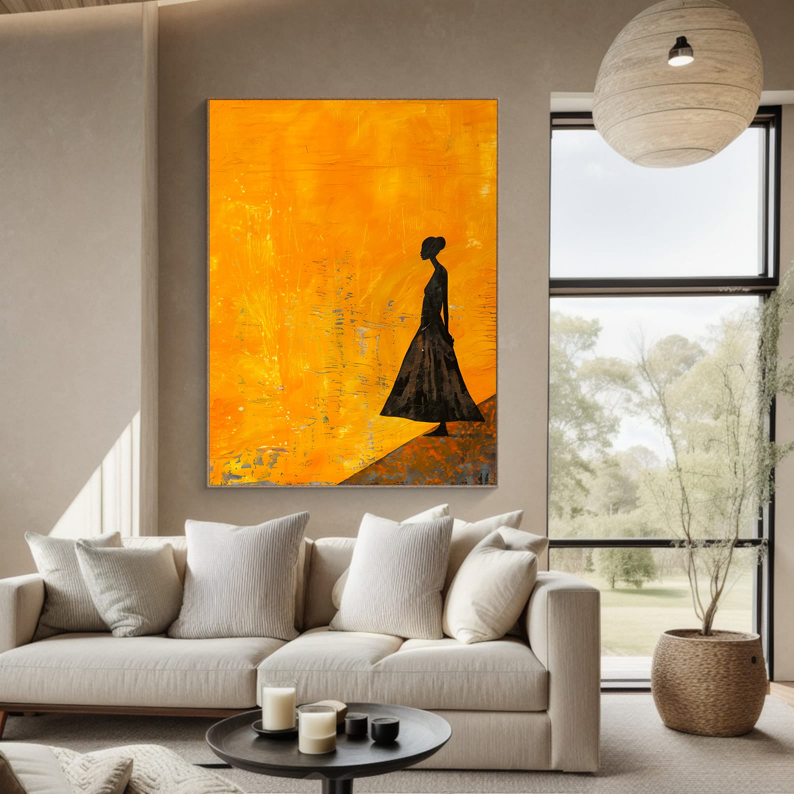 Peinture sur toile - Bougie allumée