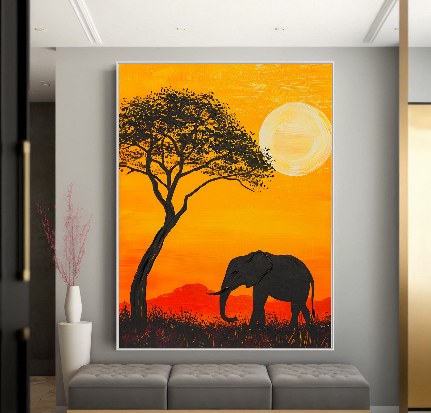 Peinture sur toile - Bougie allumée