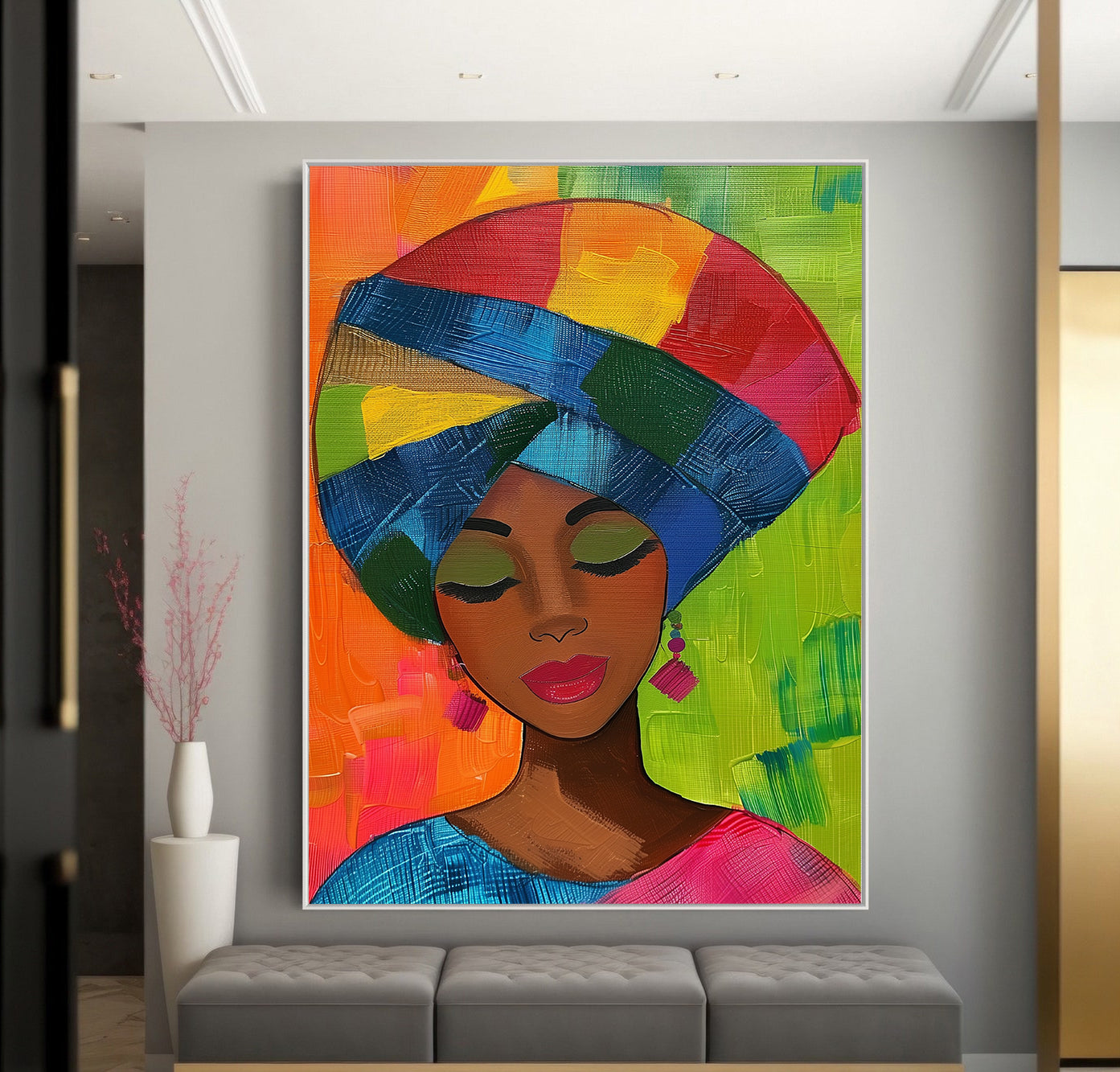 Peinture sur toile - Bougie allumée