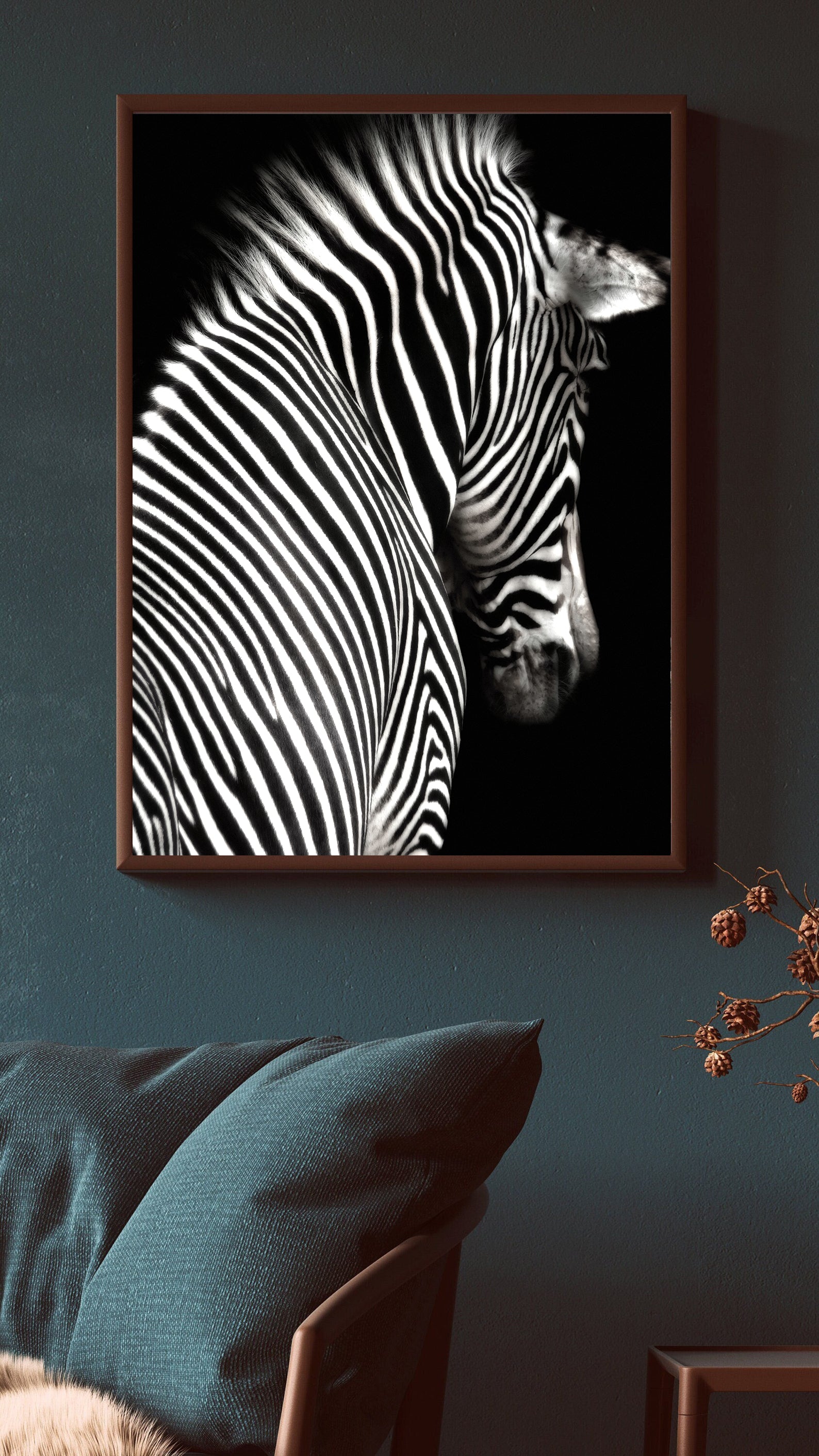 Tablou Canvas - Zebră Alb Negru
