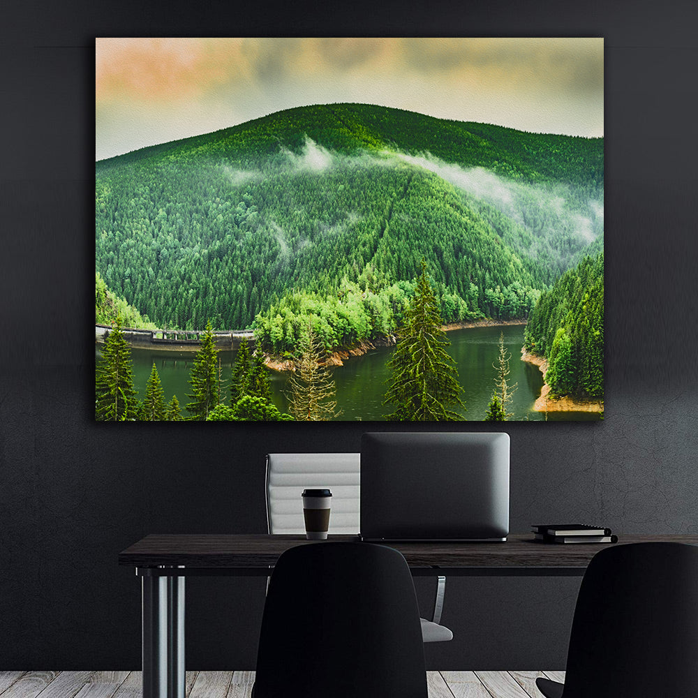 Peinture sur toile - Paysage de forêt verte