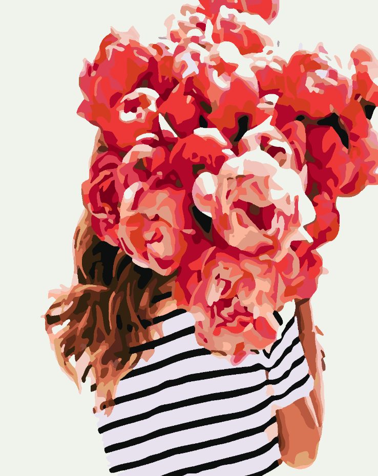 Peinture par numéros - Tête florale 4067