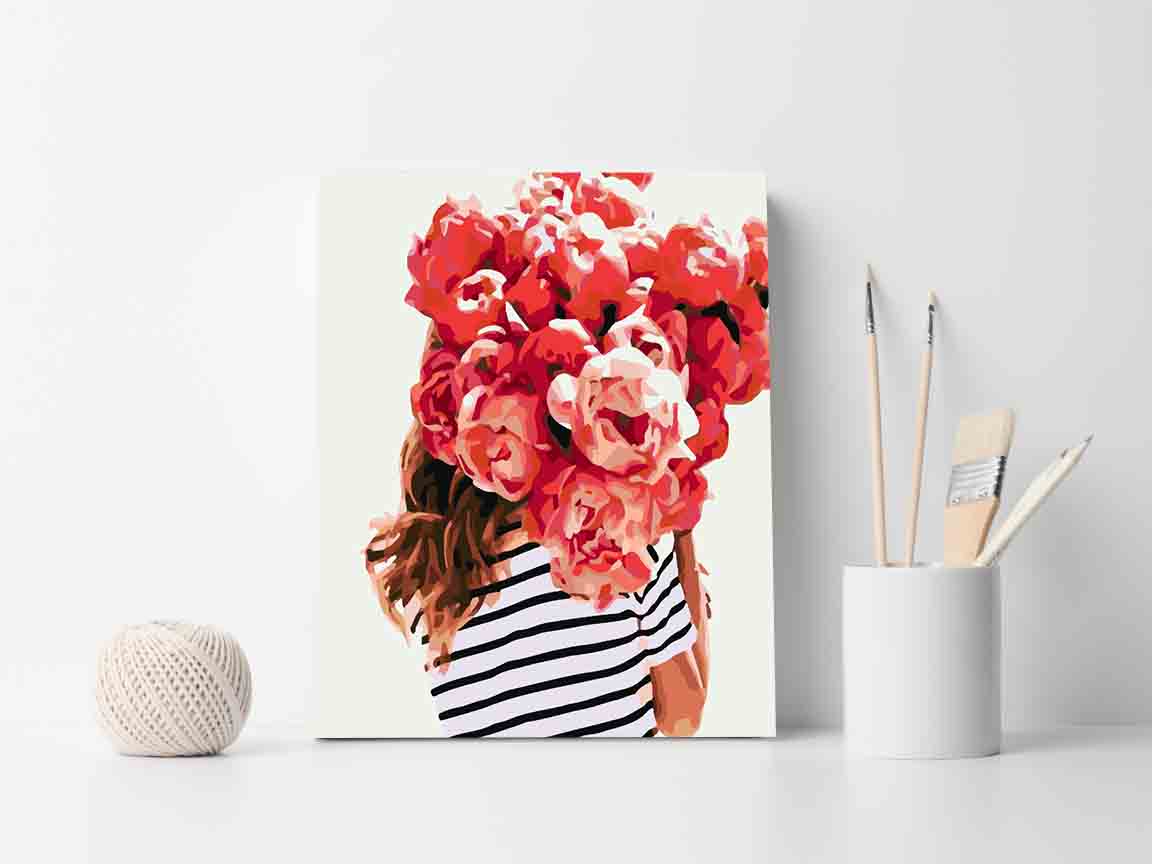 Peinture par numéros - Tête florale 4067