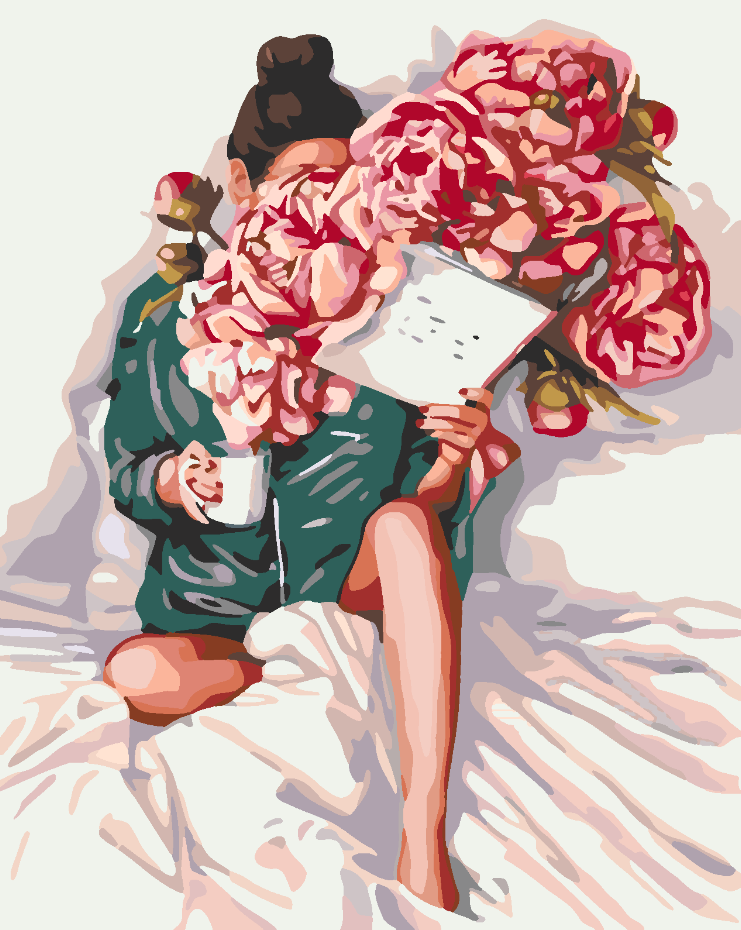 Peinture par numéros - Tête florale 4068