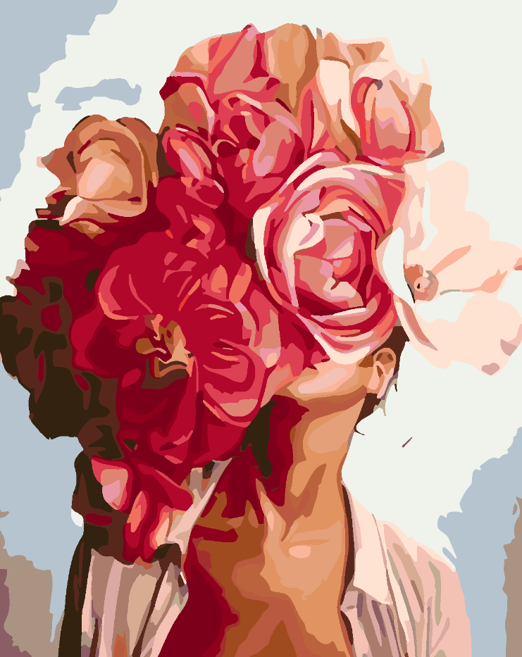 Peinture par numéros - Tête florale 4069