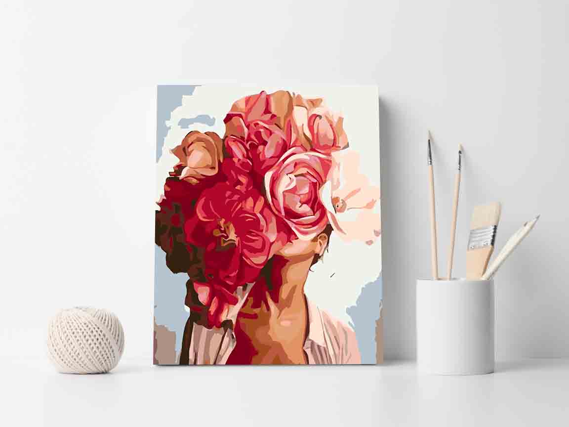 Peinture par numéros - Tête florale 4069