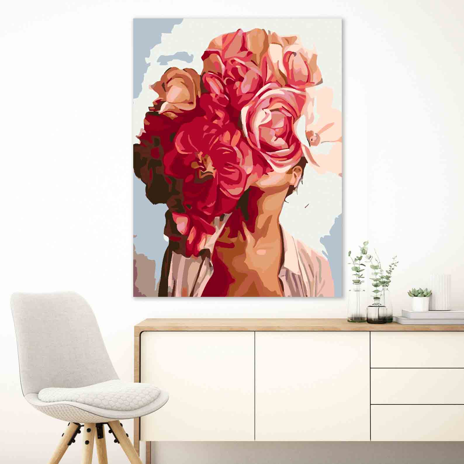 Peinture par numéros - Tête florale 4069
