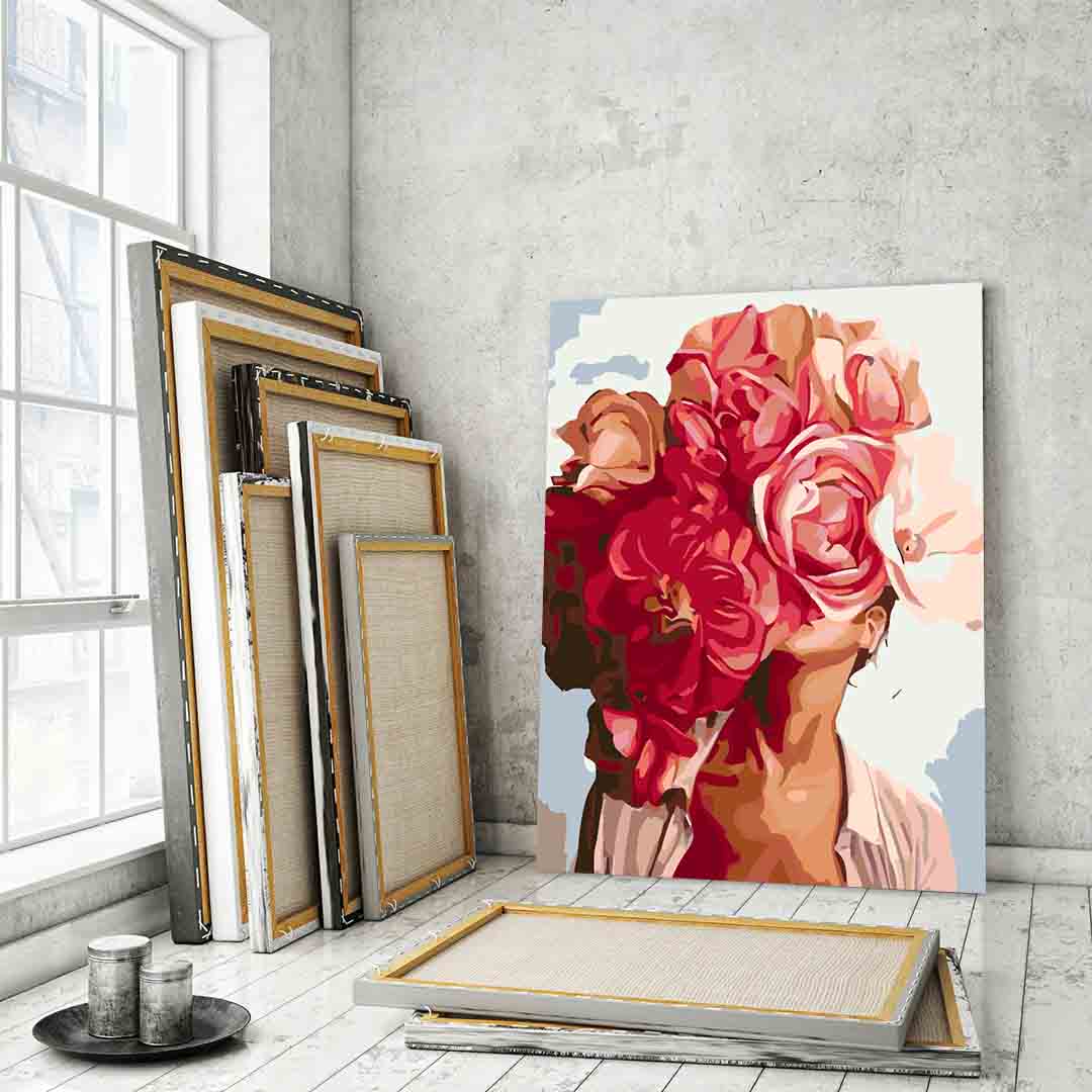 Peinture par numéros - Tête florale 4069