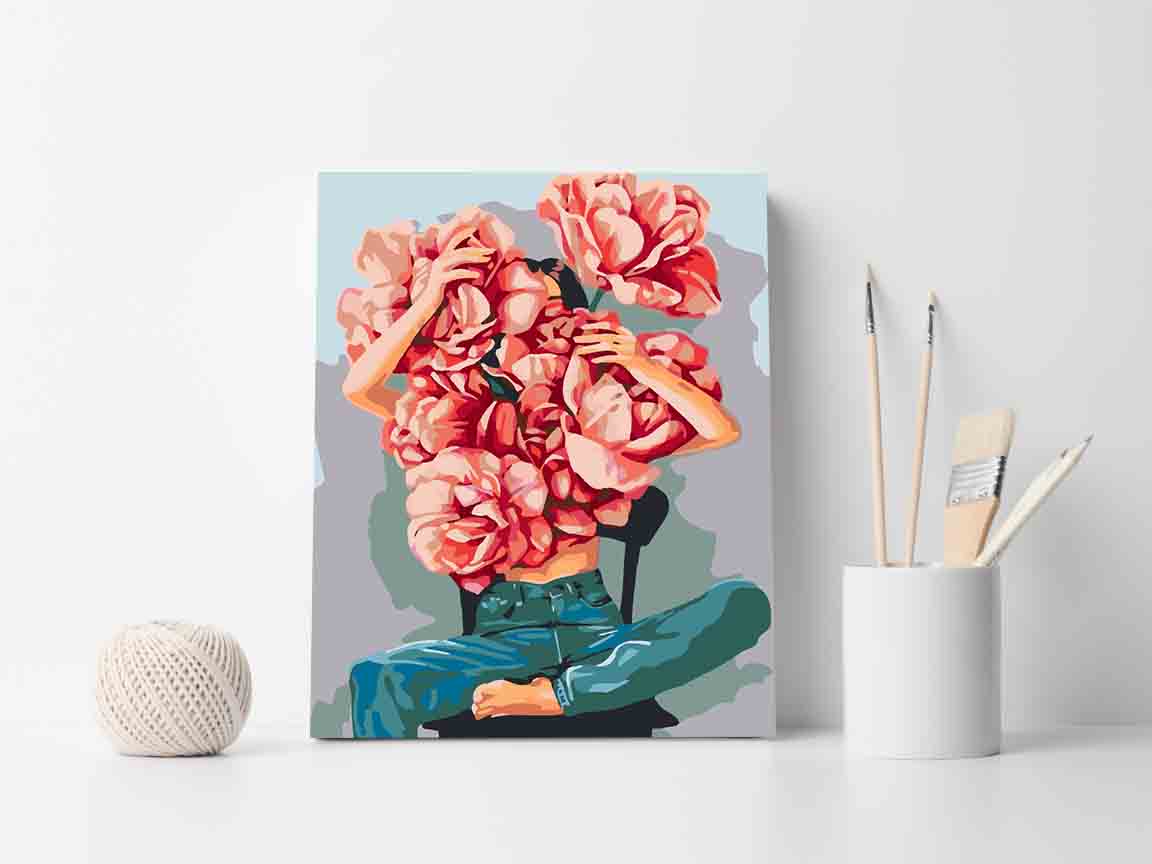 Peinture par numéros - Tête florale 4071