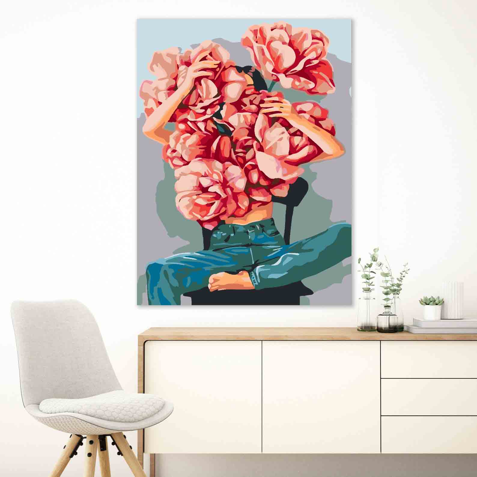 Peinture par numéros - Tête florale 4071