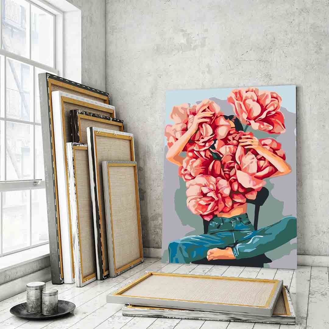 Peinture par numéros - Tête florale 4071