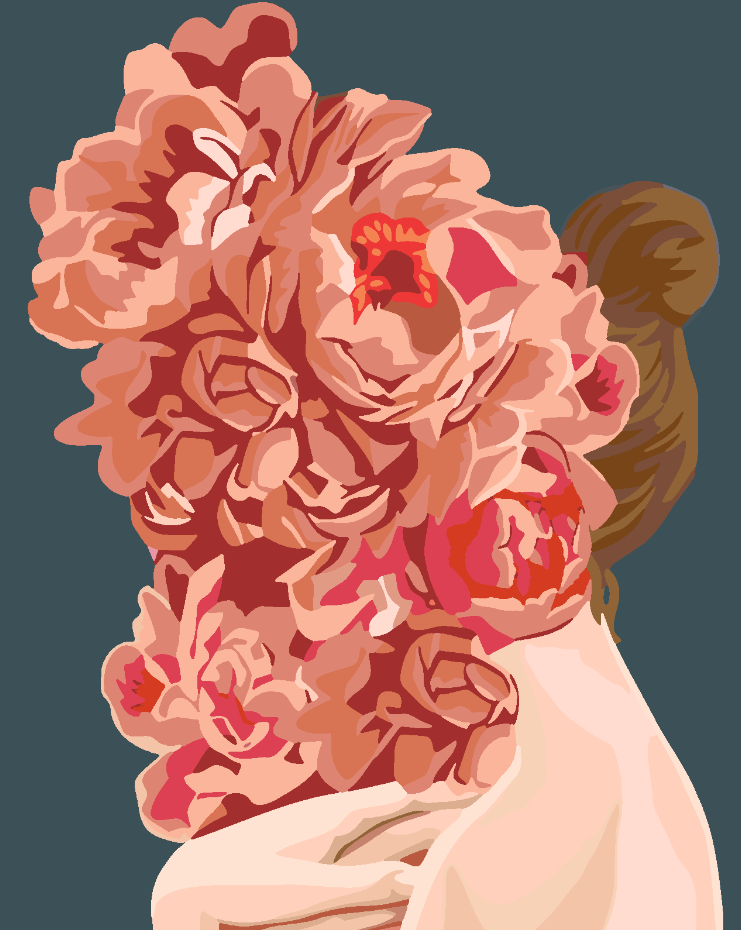Peinture par numéros - Tête florale 4072