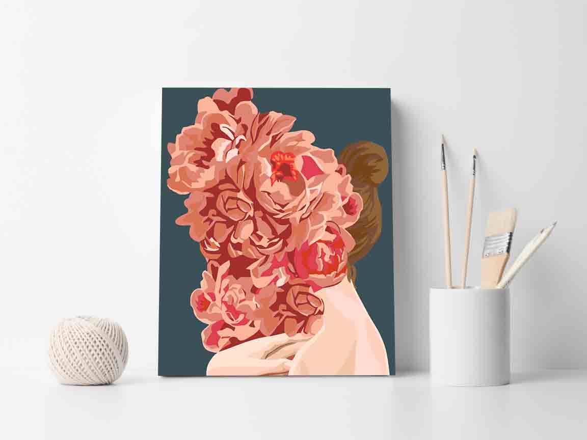 Peinture par numéros - Tête florale 4072