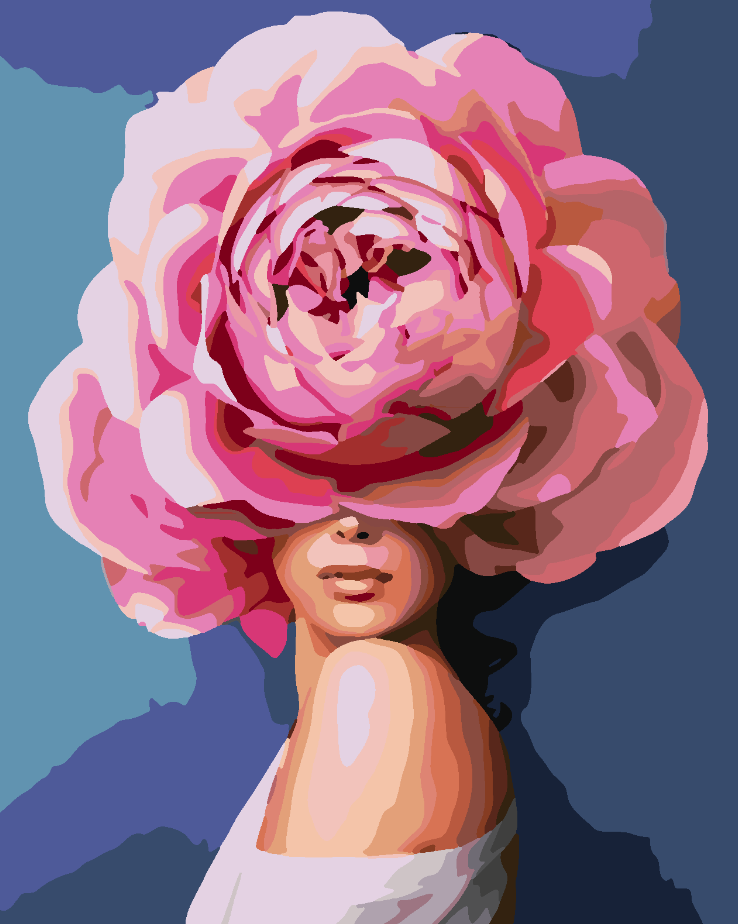 Peinture par numéros - Tête florale 4073