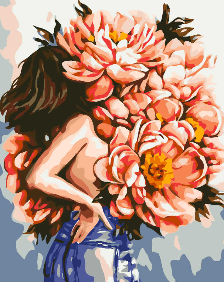 Peinture par numéros - Tête florale 4074