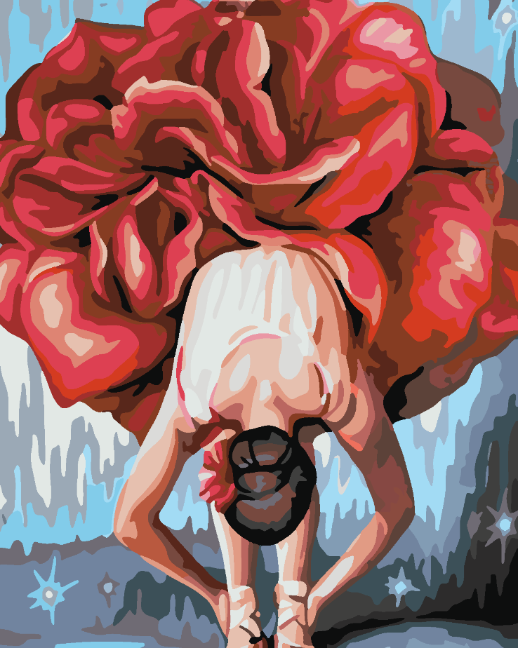 Peinture par numéros - Tête florale 4075
