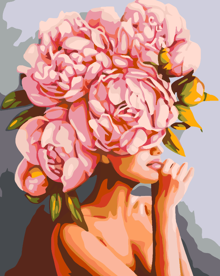 Peinture par numéros - Tête florale 4076