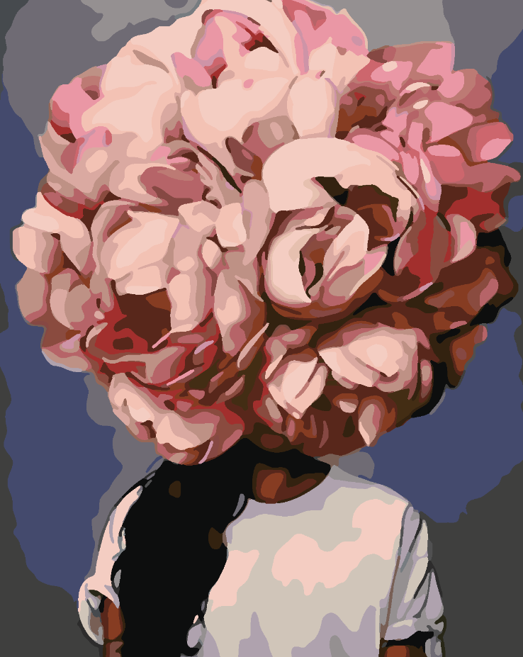 Peinture par numéros - Tête florale 4085