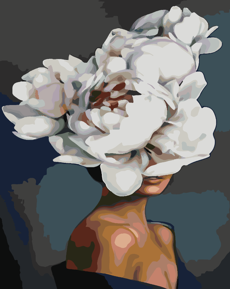 Peinture par numéros - Tête florale 4086