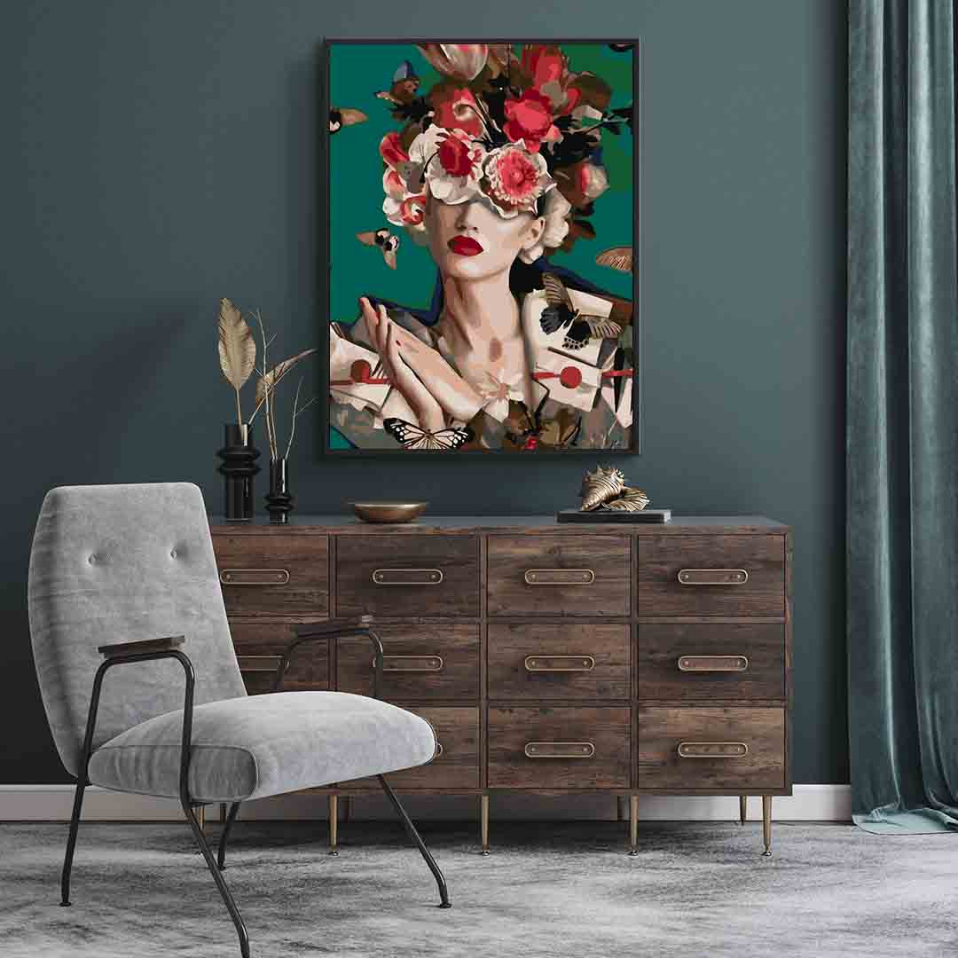 Peinture par numéros - Tête florale 4087