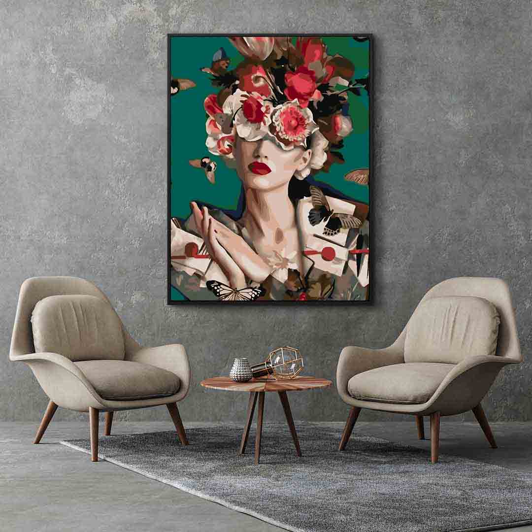 Peinture par numéros - Tête florale 4087