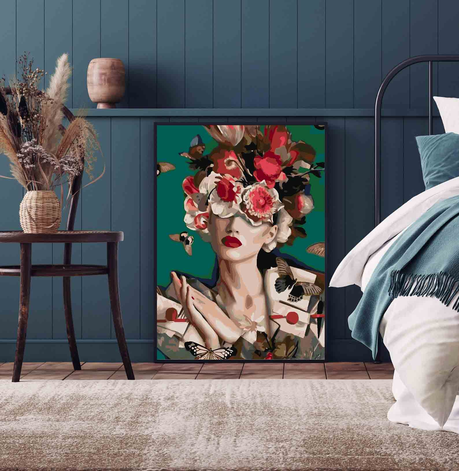 Peinture par numéros - Tête florale 4087