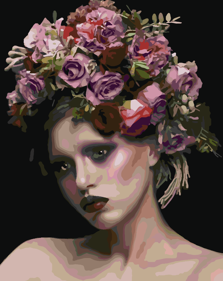 Peinture par numéros - Tête florale 4099