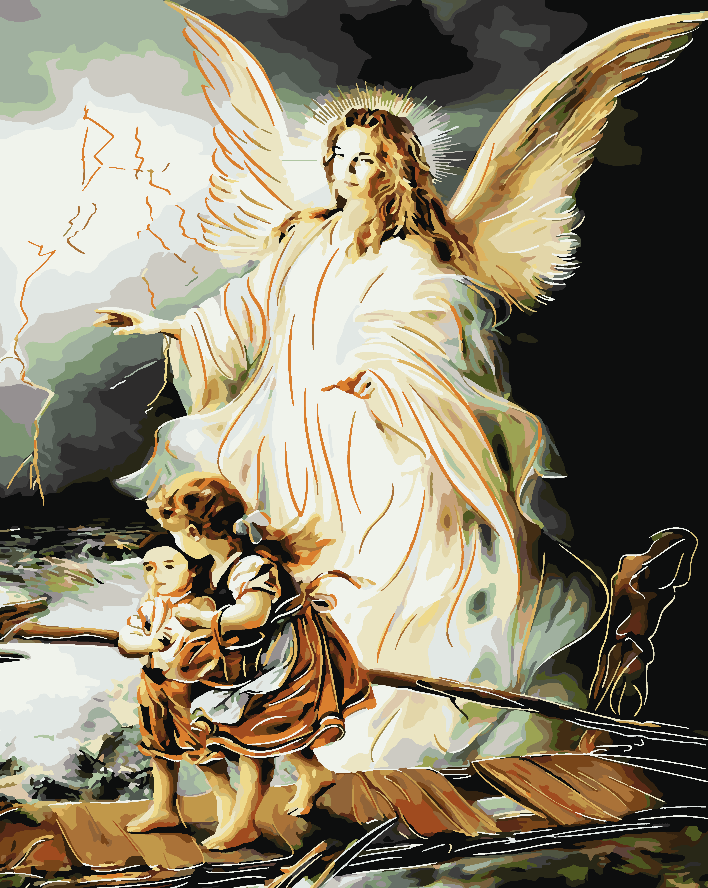 Peinture par numéros - Ange gardien 4161