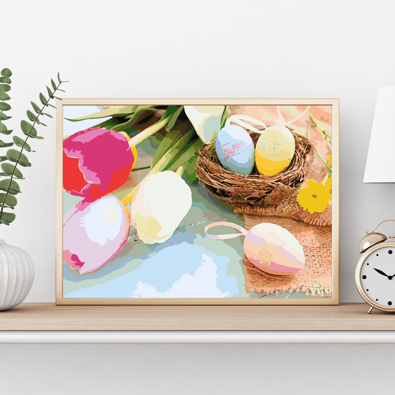 Malen nach Zahlen - Ostereier und Tulpen 4235