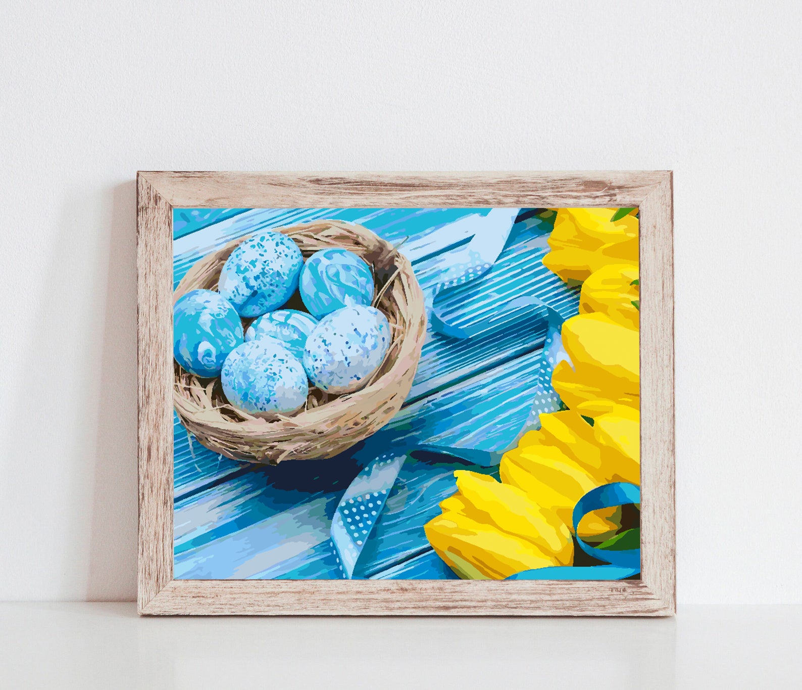 Malen nach Zahlen - Gelbe Tulpen und Ostereier 4239