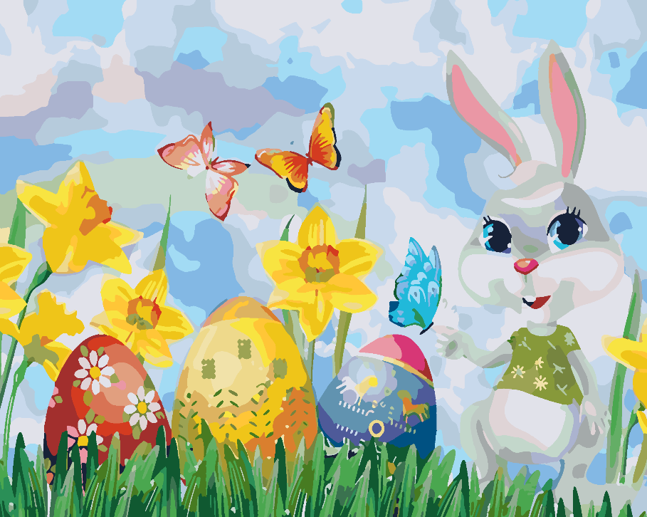 Peinture par numéros - Lapin de Pâques 4243