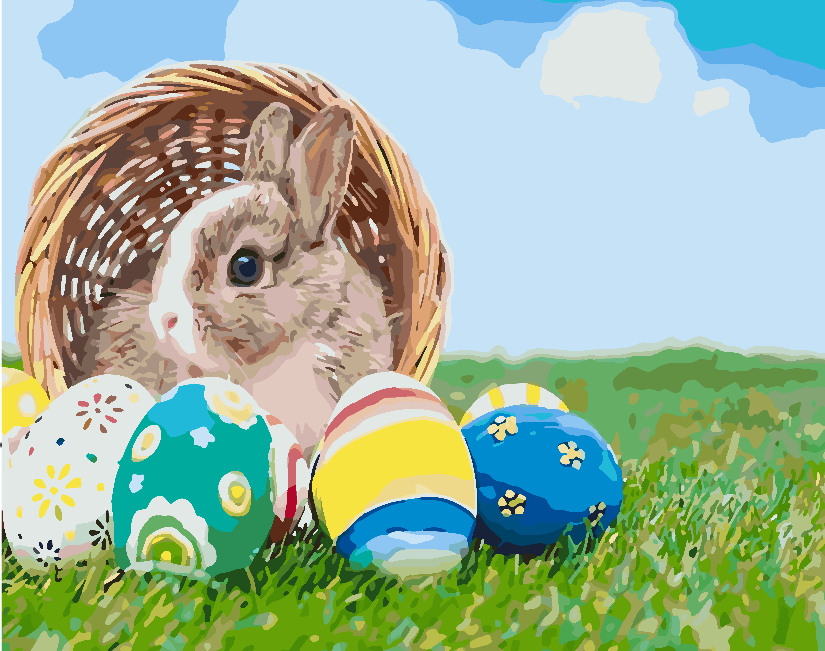 Peinture par numéros - Lapin de Pâques 4252