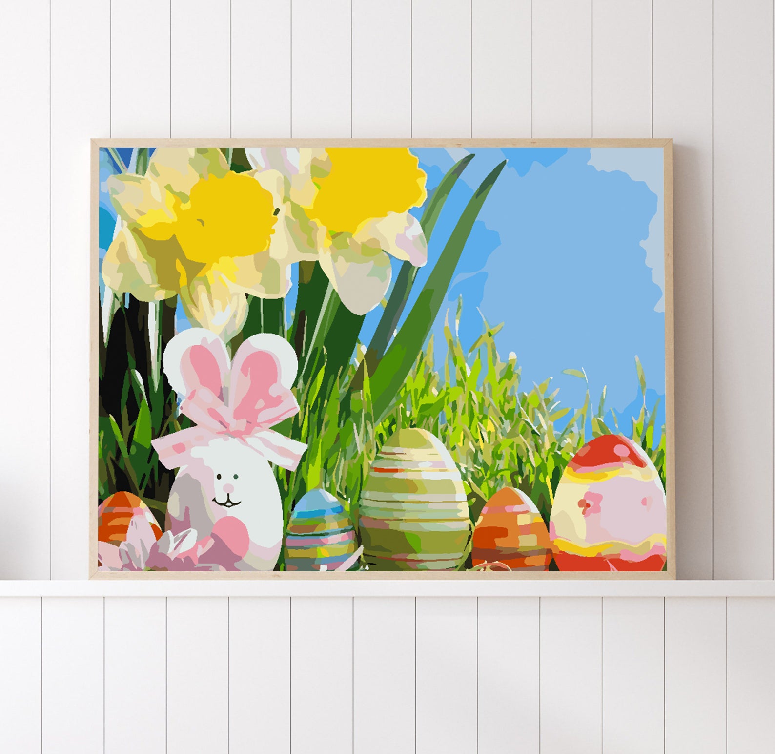 Malen nach Zahlen - Hase mit Ostereiern 4253