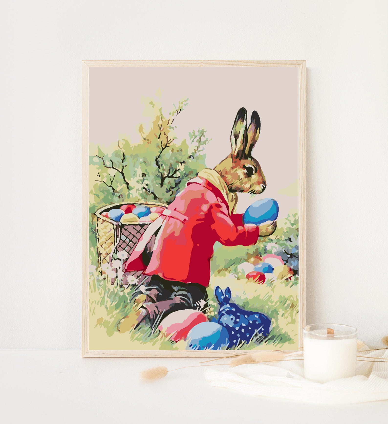 Malen nach Zahlen - Hase mit Ostereiern 4278