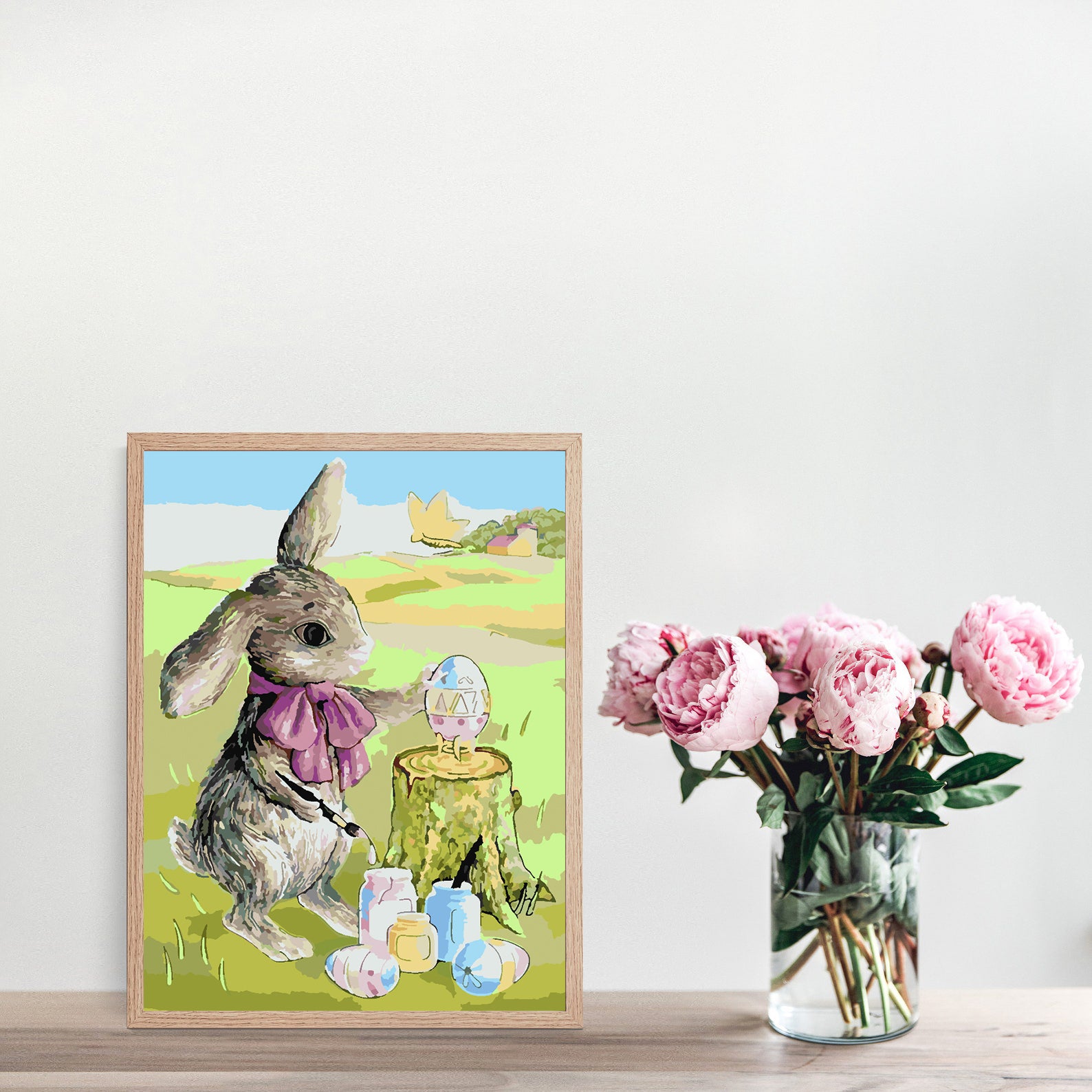 Malen nach Zahlen - Hase mit Ostereiern 4288