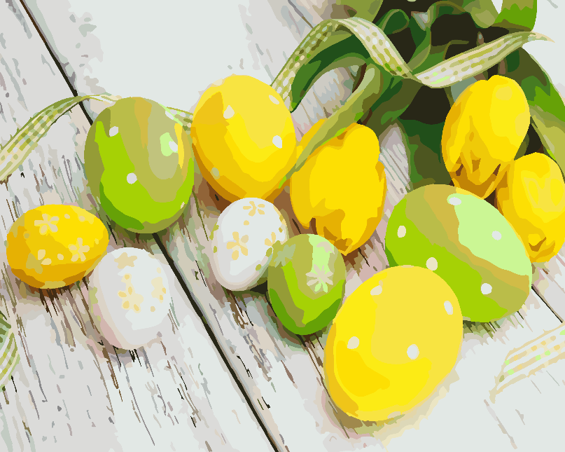 Malen nach Zahlen - Ostereier mit Blumen 4292