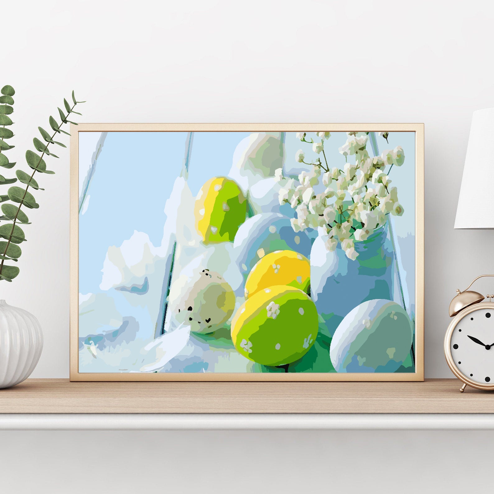 Peinture par numéros - Oeufs de Pâques avec fleurs 4294