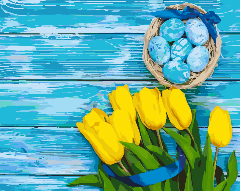 Malen nach Zahlen - Ostereier mit Blumen 4296