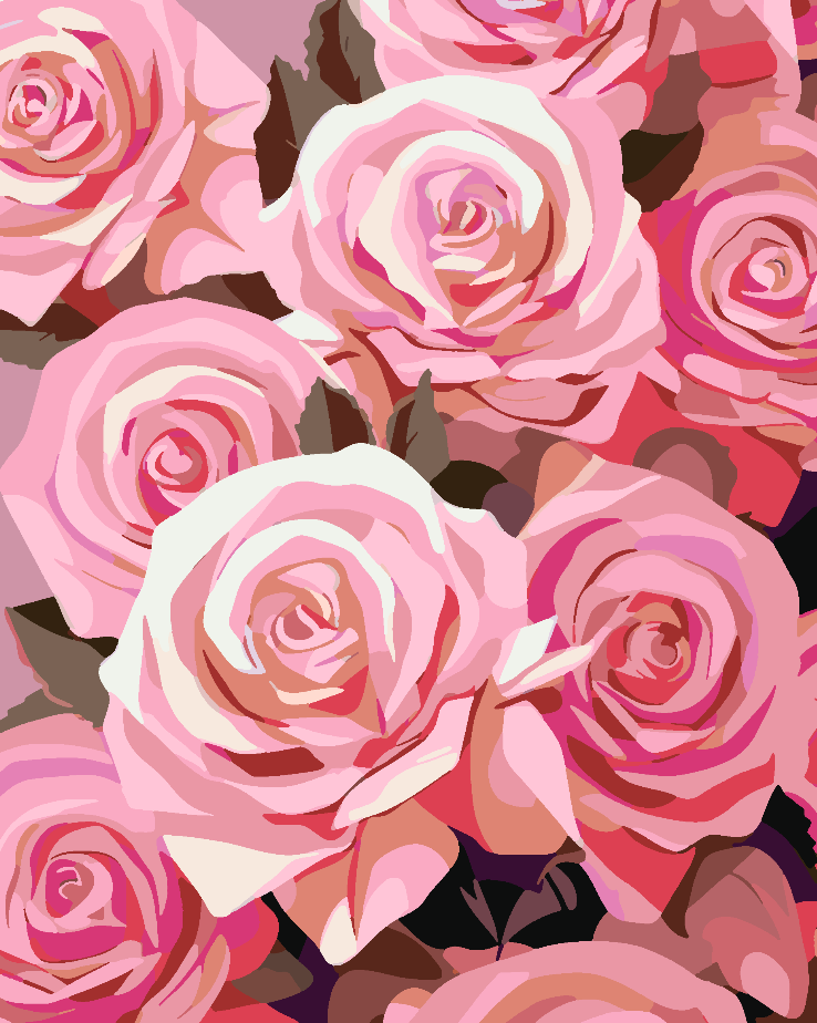 Peinture par numéros - Roses roses 4316