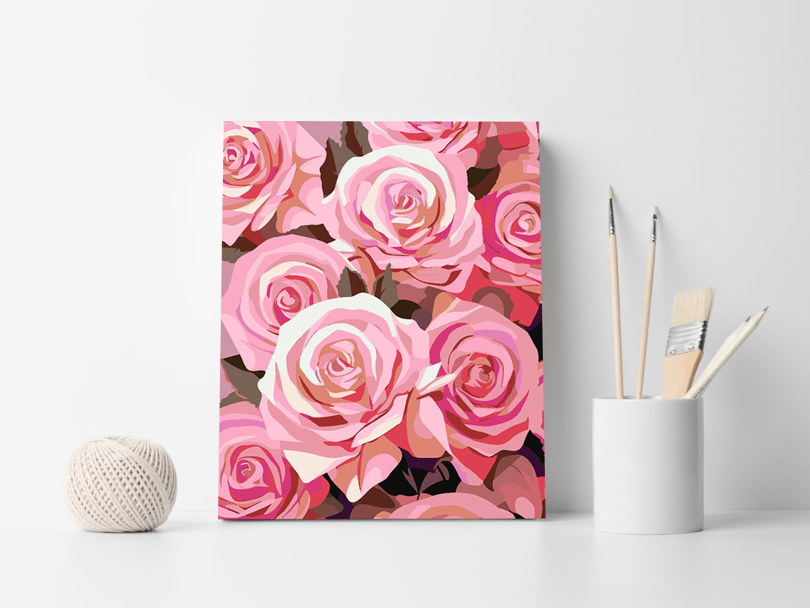 Pictura pe numere - Trandafiri Roz 4316