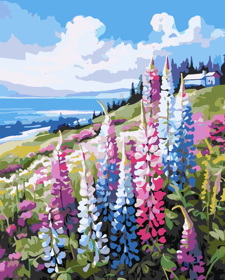 Peinture par numéros - Paysage fleuri 4319