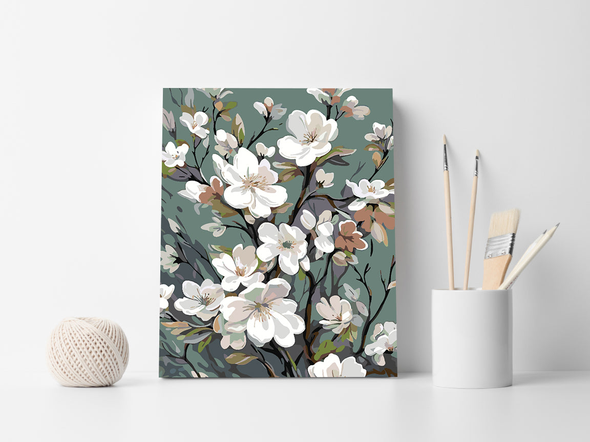 Peinture par numéros - Fleurs blanches 4320