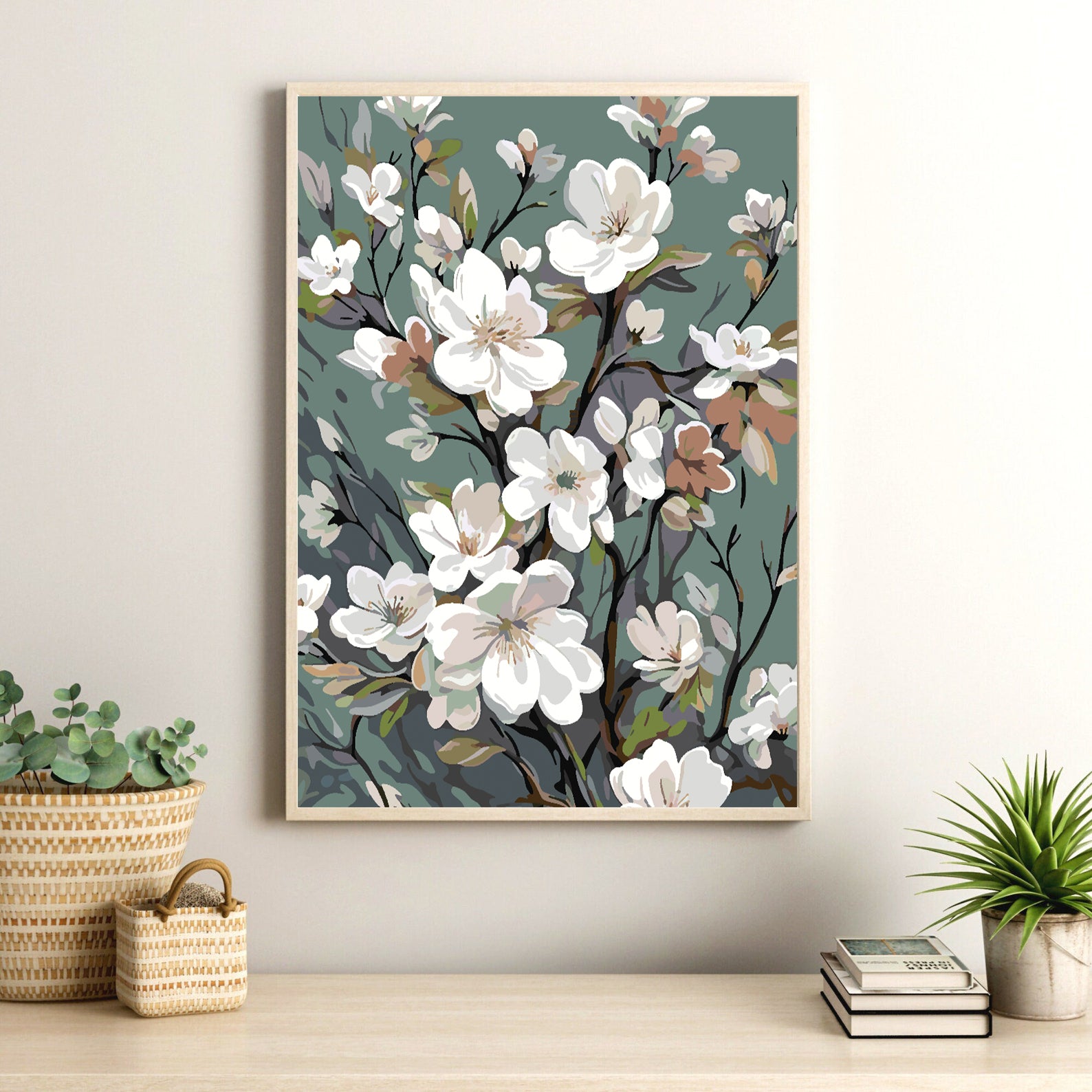 Peinture par numéros - Fleurs blanches 4320